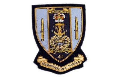 Royal Marines 40 Commando Bullion Wire Blazer Badge